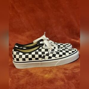 Vans Checkerboard Lace-Up Sneakers in Black & White